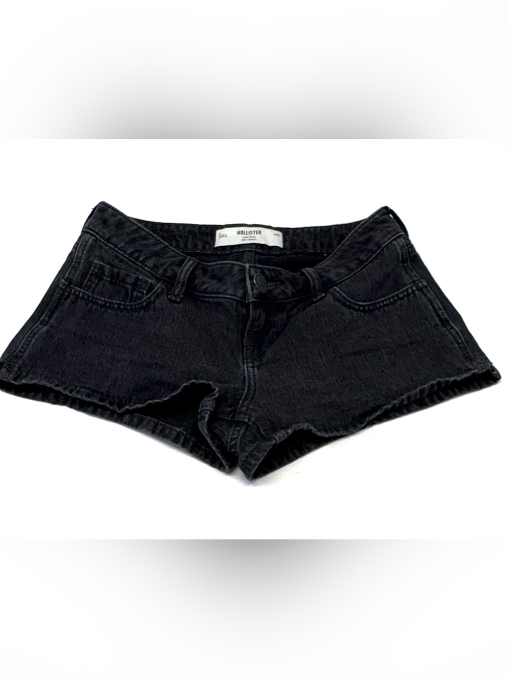 Title: Hollister Low-Rise Washed Black Denim Mini Shorts - Size 25
